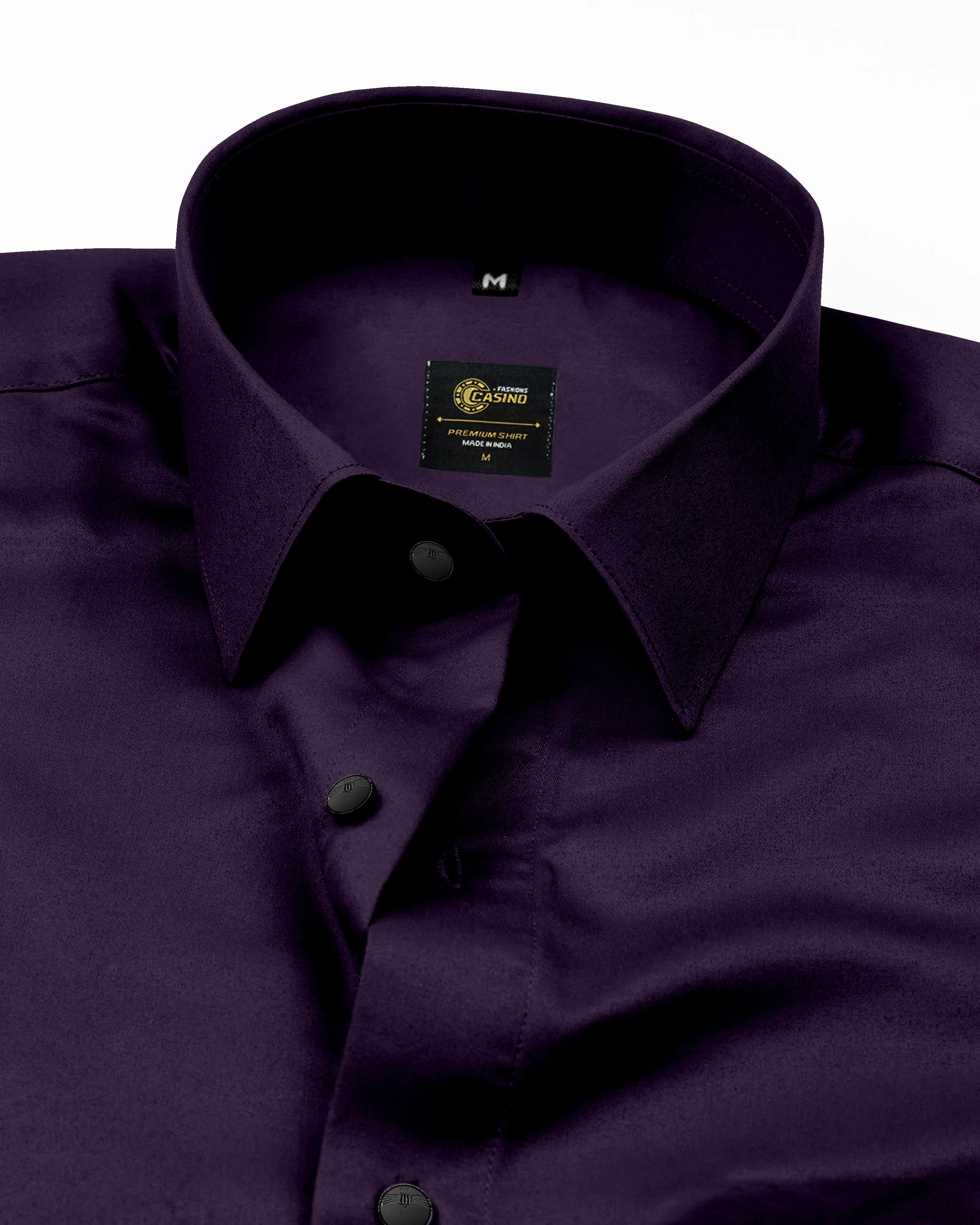 Violet-Grape Purple Fashion's Casino Subtle Sheen Super Soft Premium Cotton Designer Shirt