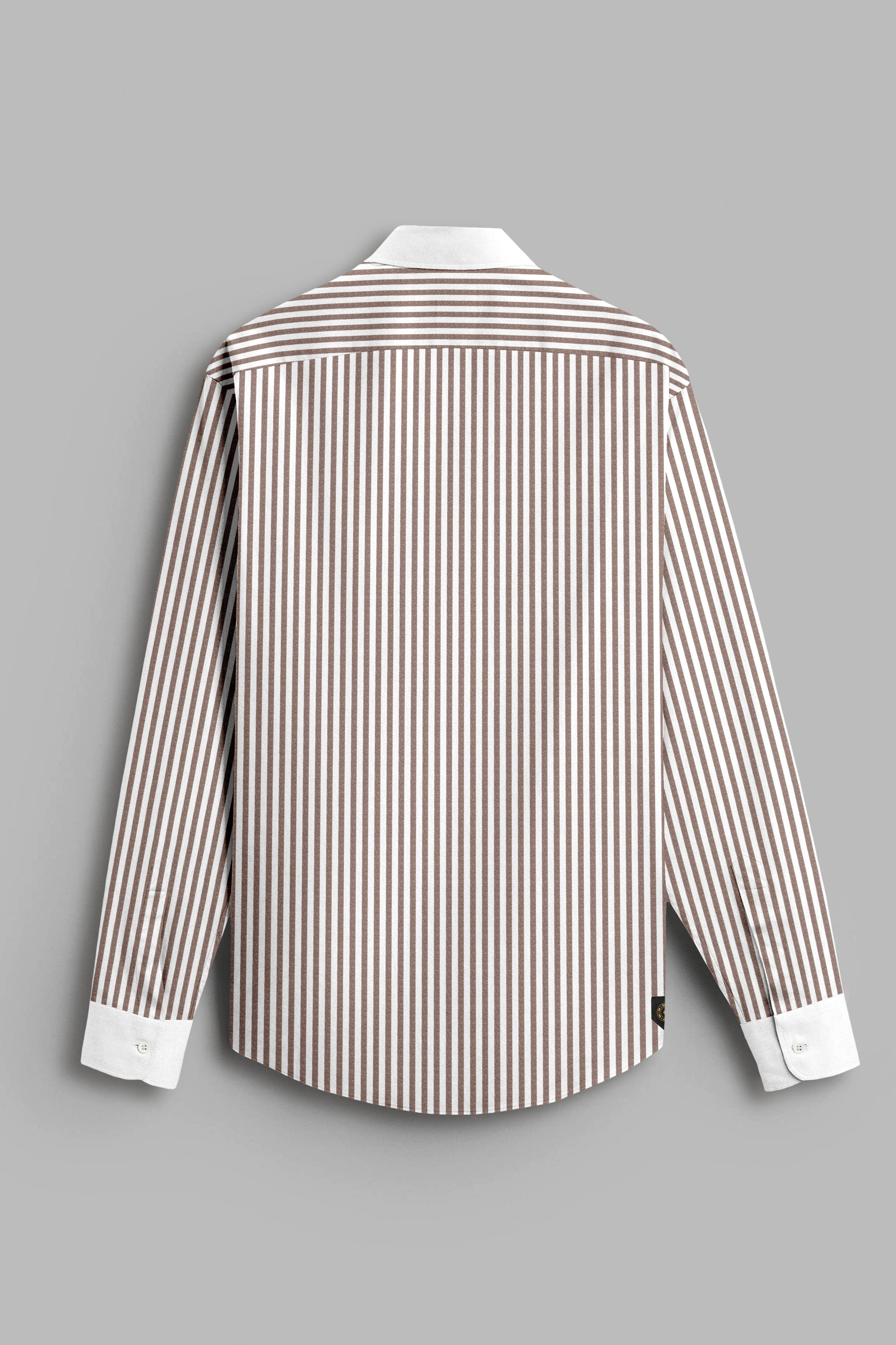 Brown Premium Giza Cotton Shirt With White Collar and Cuffs