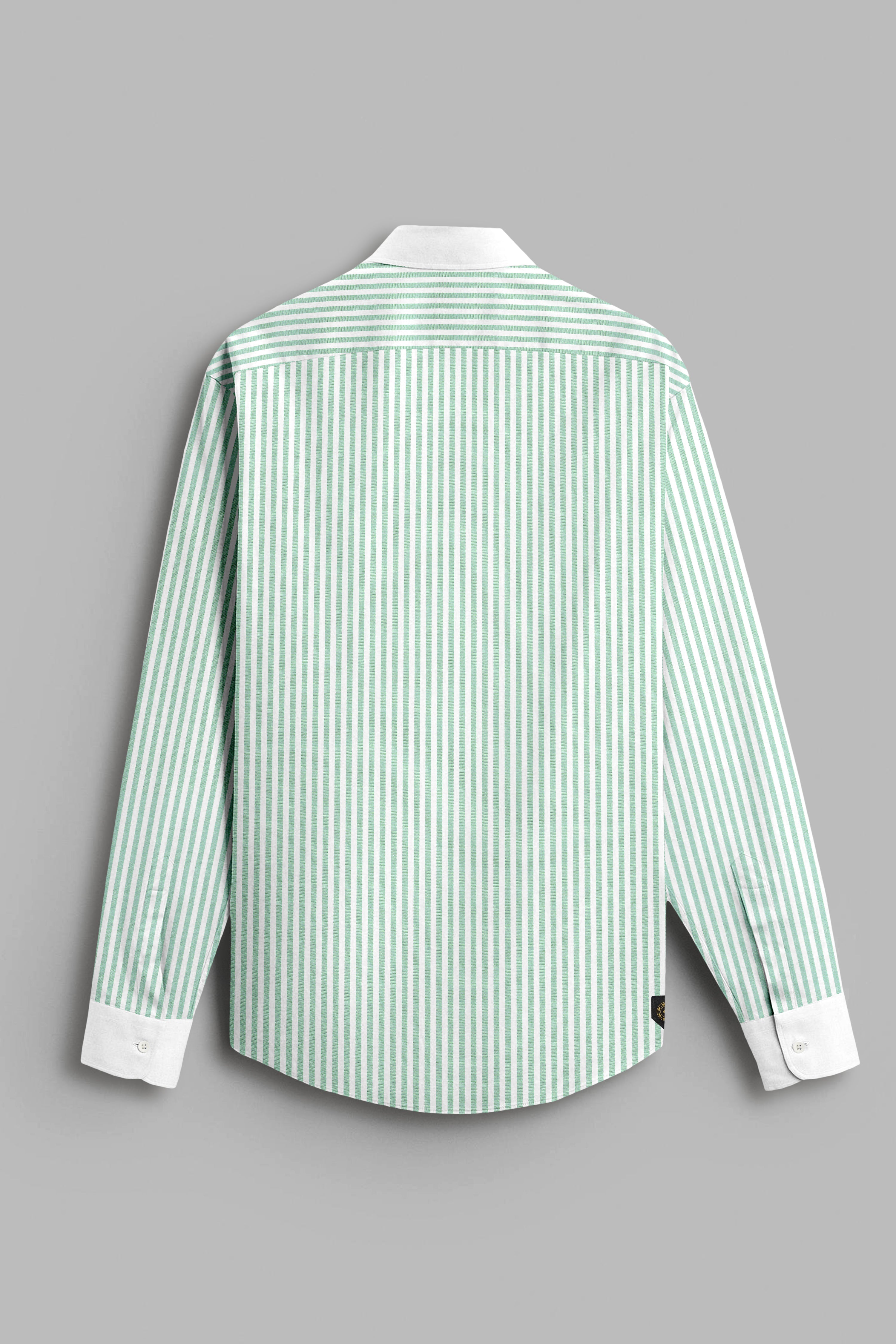 Glacira-Blizzard Blue And Bright White Stripes Formal Premium Cotton Shirt For Men