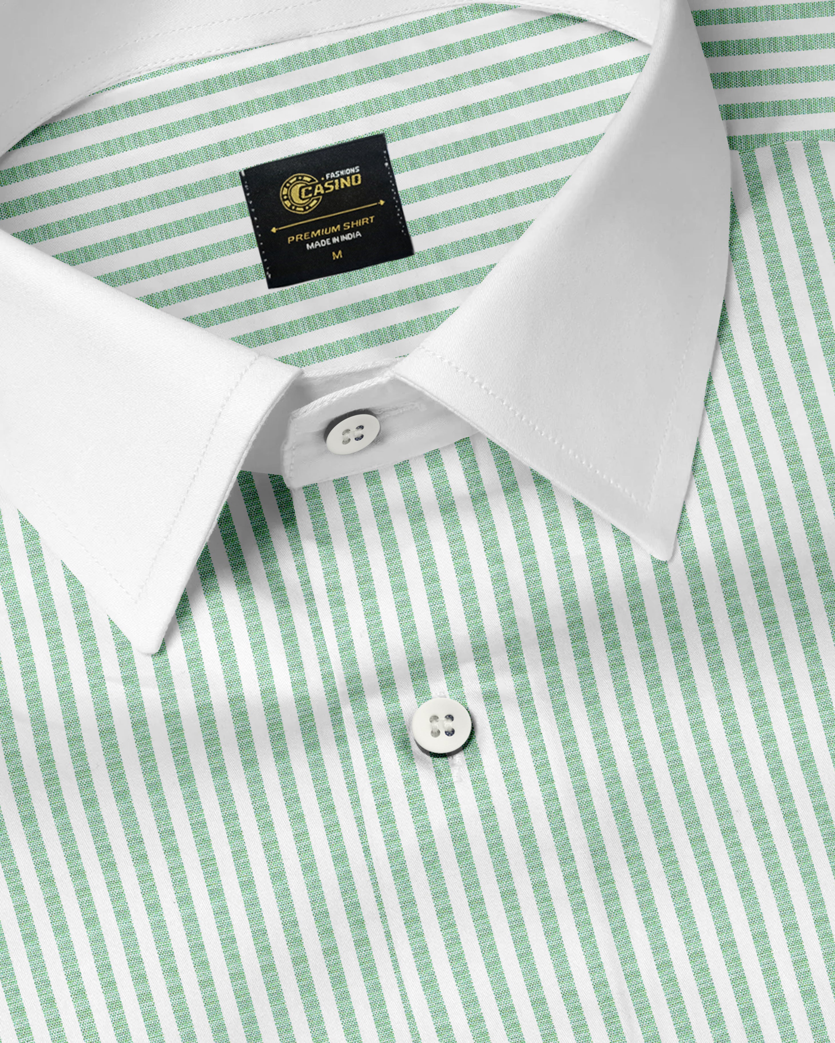 Glacira-Blizzard Blue And Bright White Stripes Formal Premium Cotton Shirt For Men