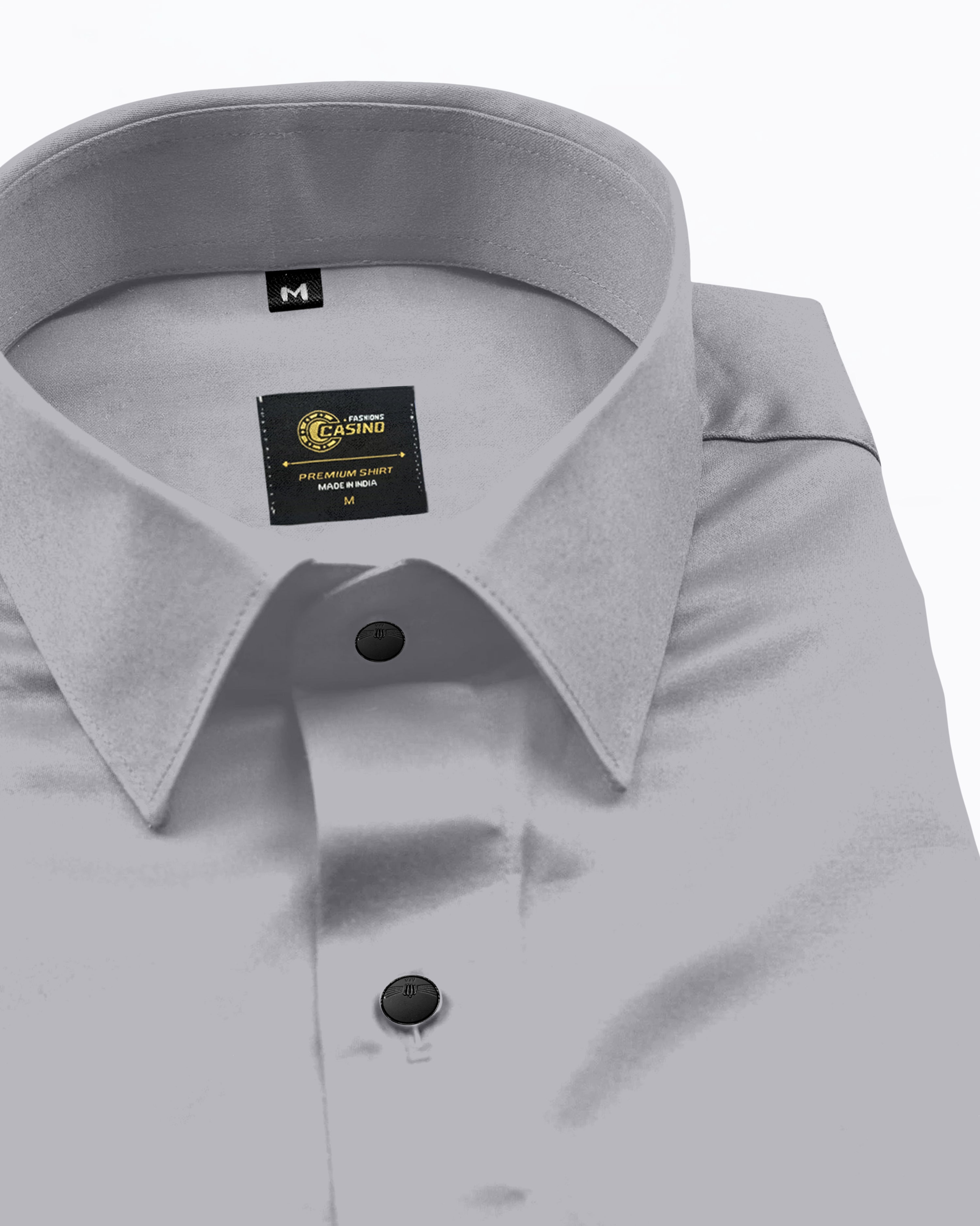 Jexari Charcoal Grey Plain Giza Cotton Shirt