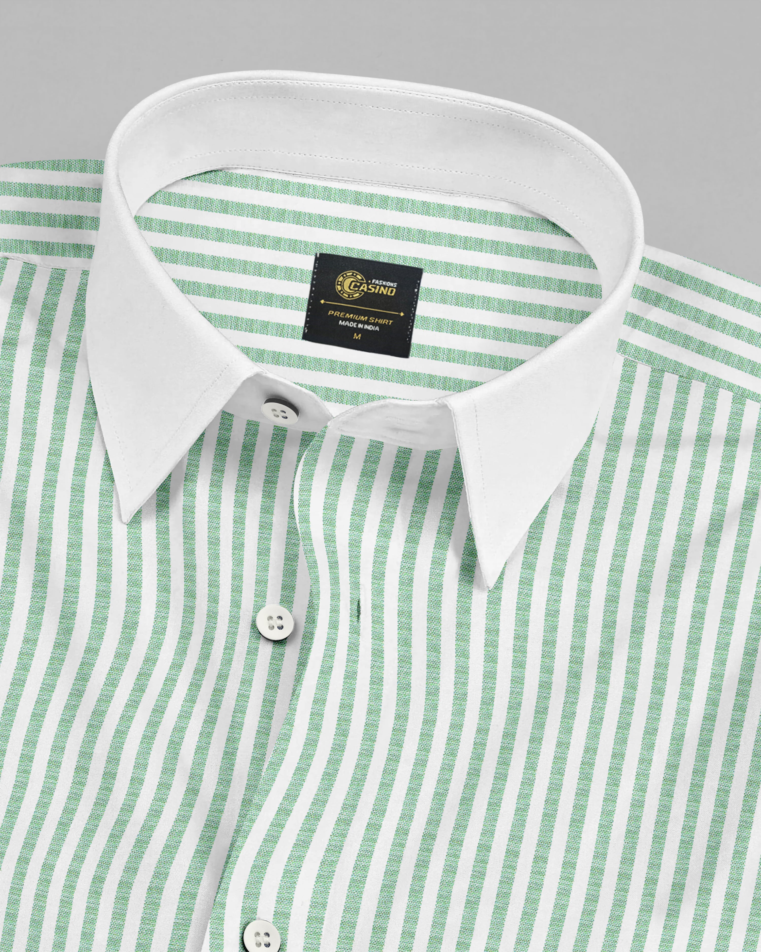 Glacira-Blizzard Blue And Bright White Stripes Formal Premium Cotton Shirt For Men