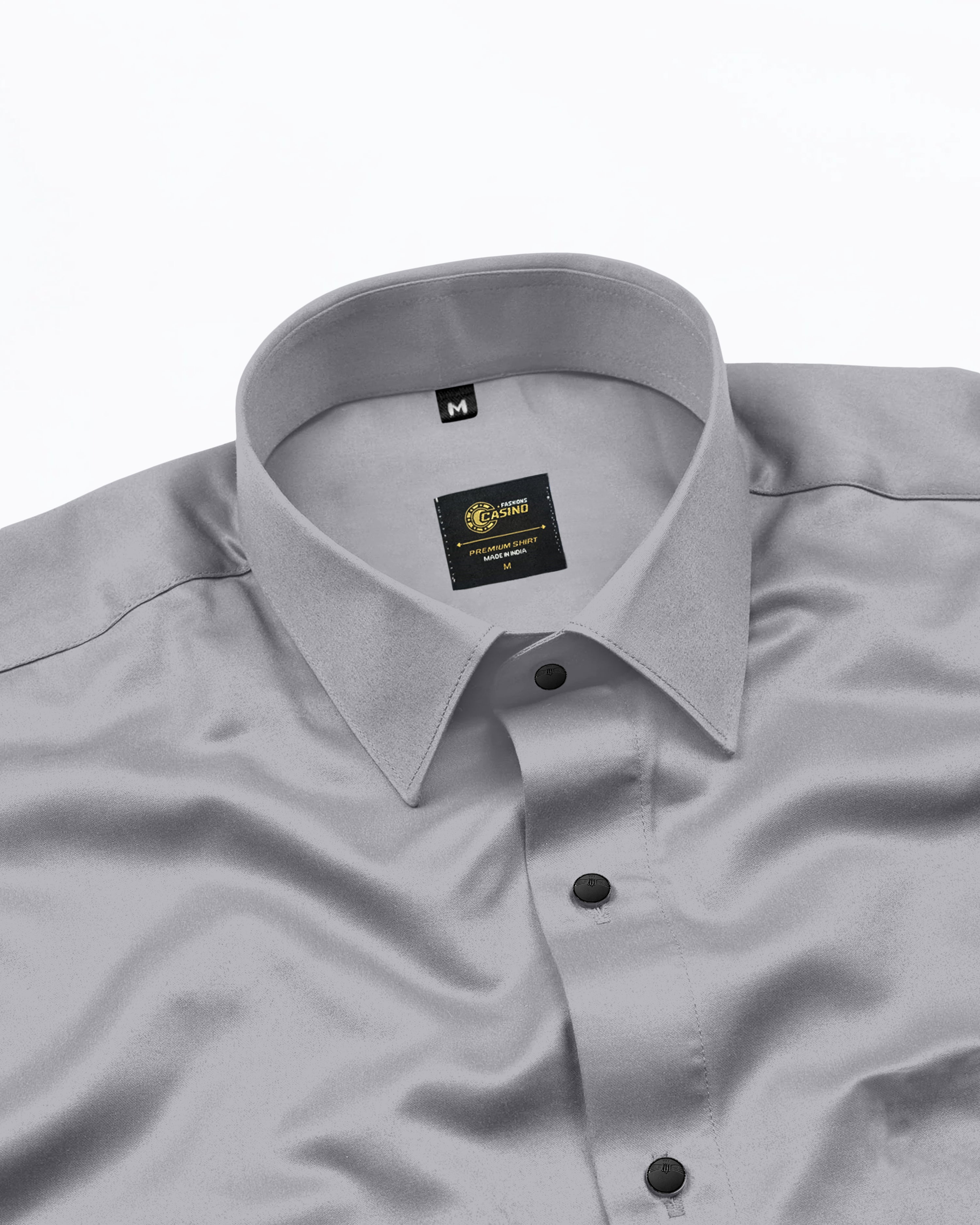 Jexari Charcoal Grey Plain Giza Cotton Shirt