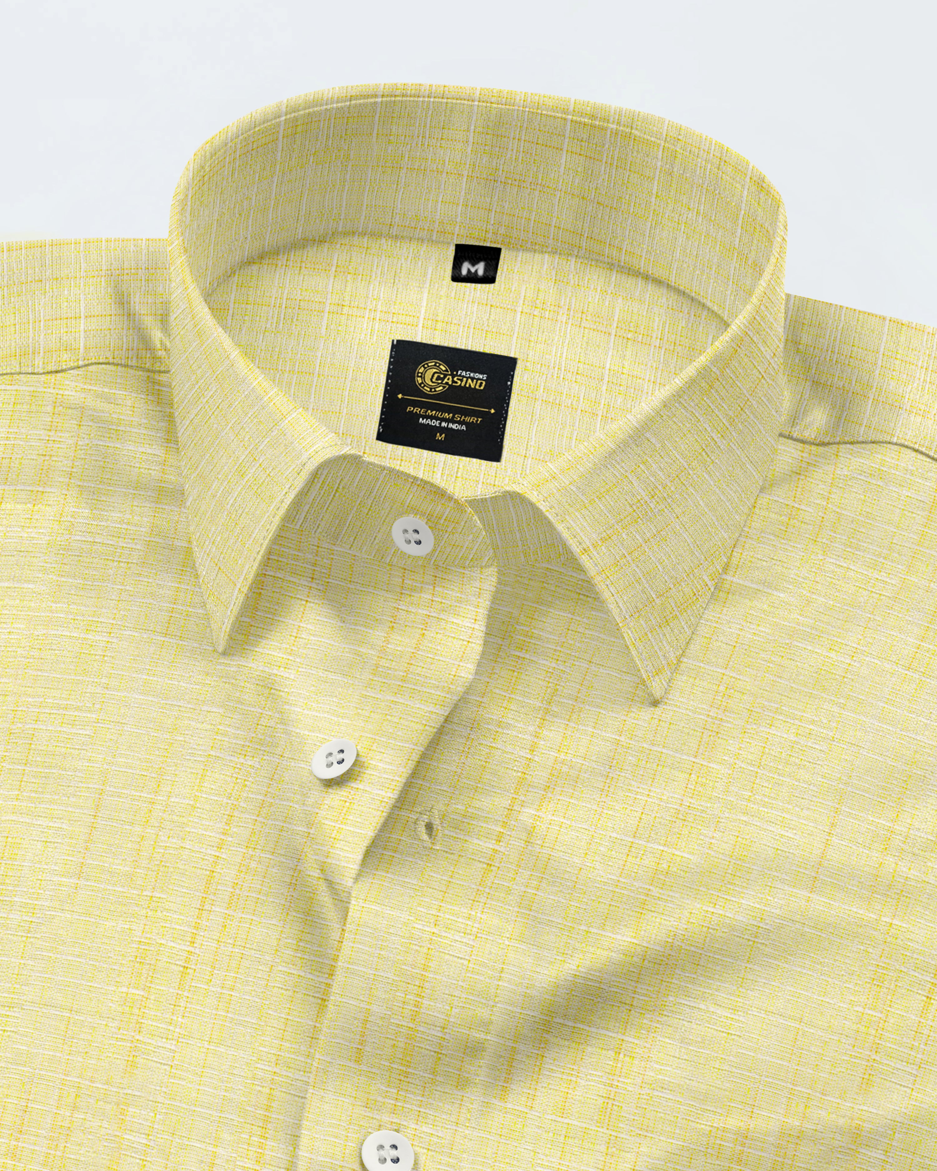 Lemon Yellow Minister Cotton Luxury Formal Shirt For Men's