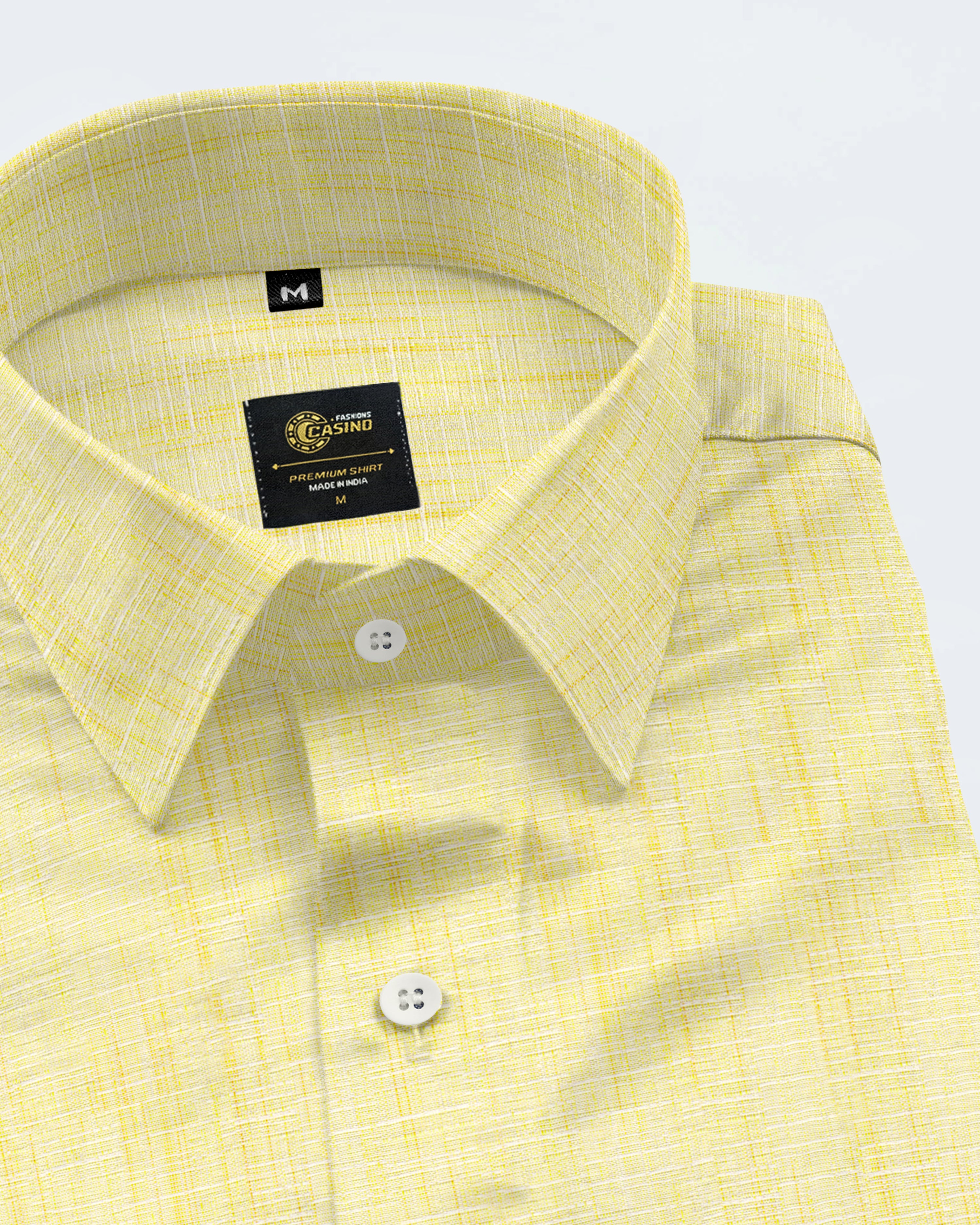 Lemon Yellow Minister Cotton Luxury Formal Shirt For Men's