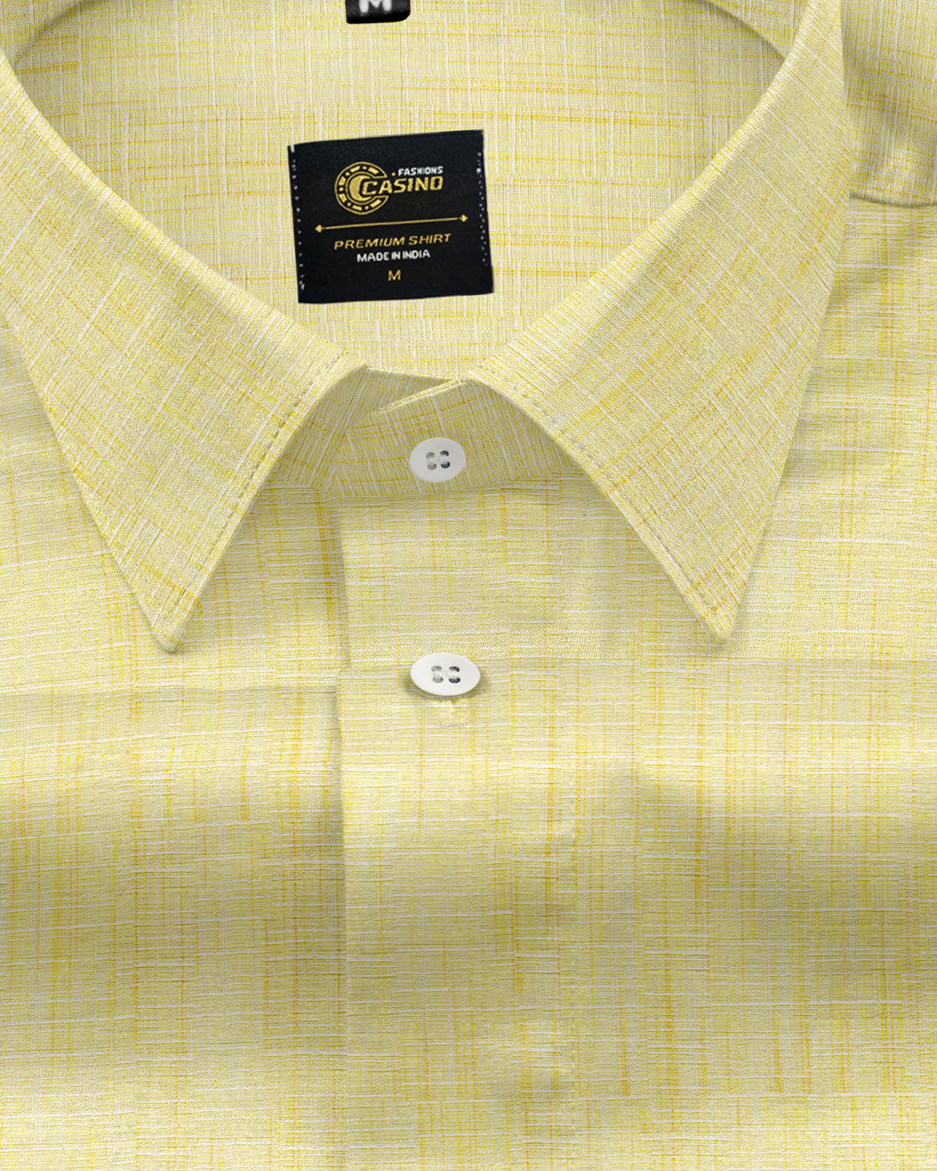 Lemon Yellow Minister Cotton Luxury Formal Shirt For Men's