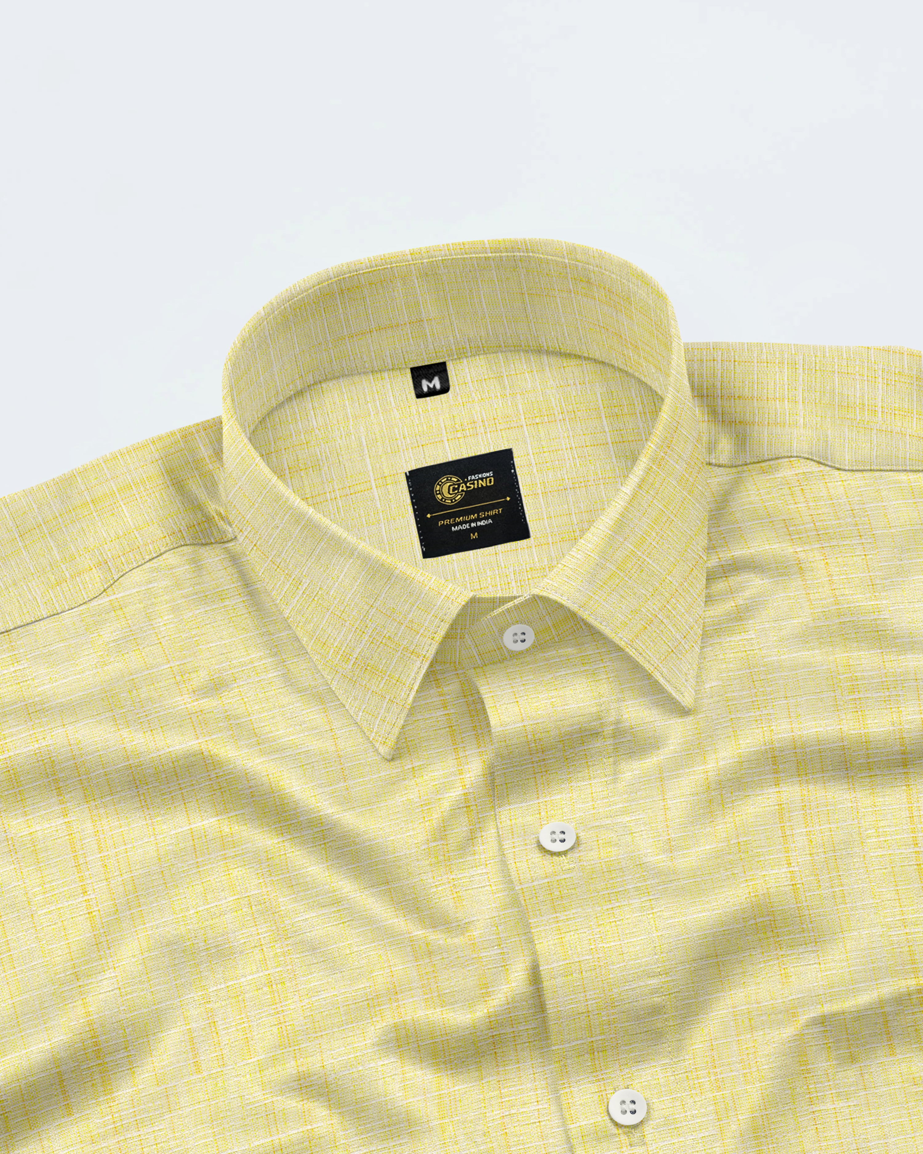 Lemon Yellow Minister Cotton Luxury Formal Shirt For Men's