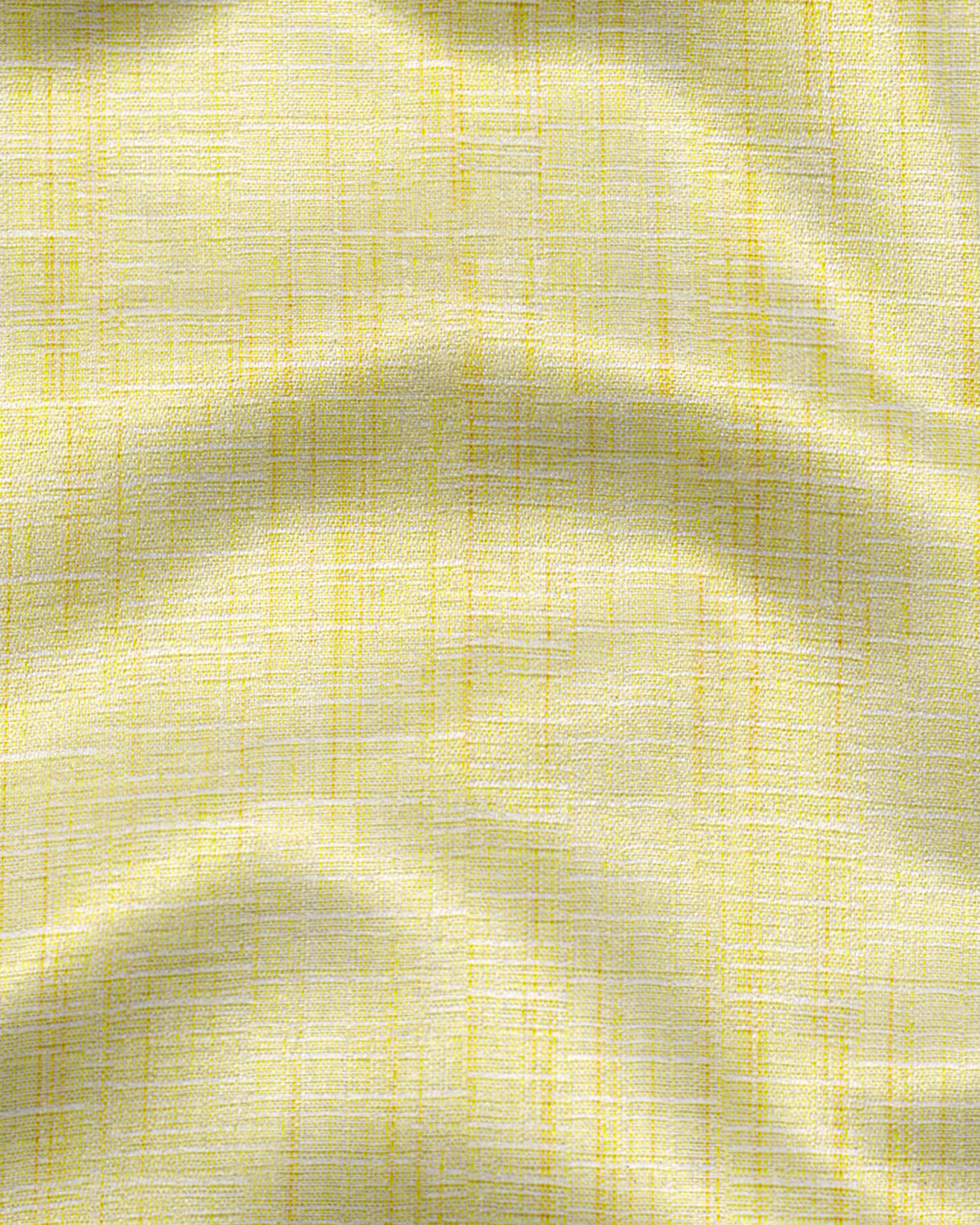 Lemon Yellow Minister Cotton Luxury Formal Shirt For Men's