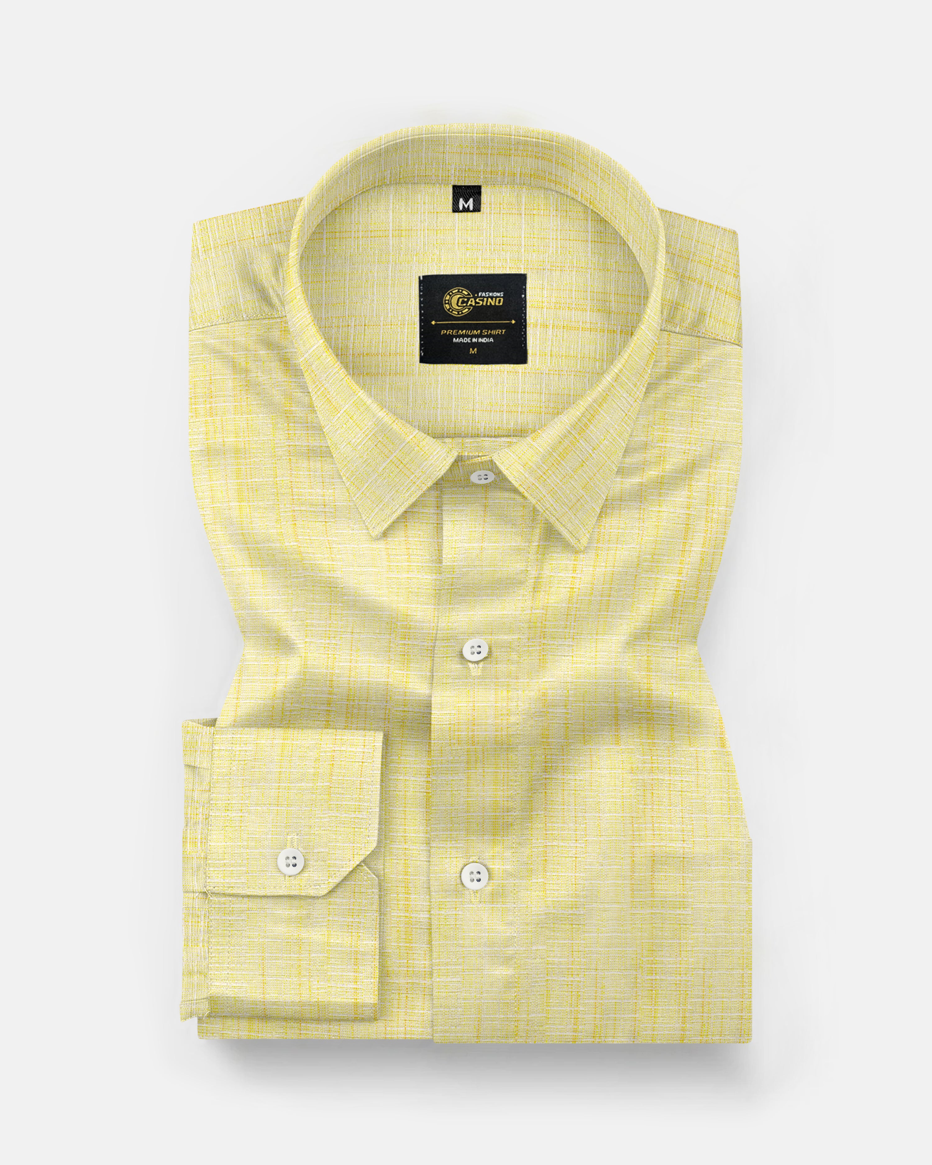 Lemon Yellow Minister Cotton Luxury Formal Shirt For Men's