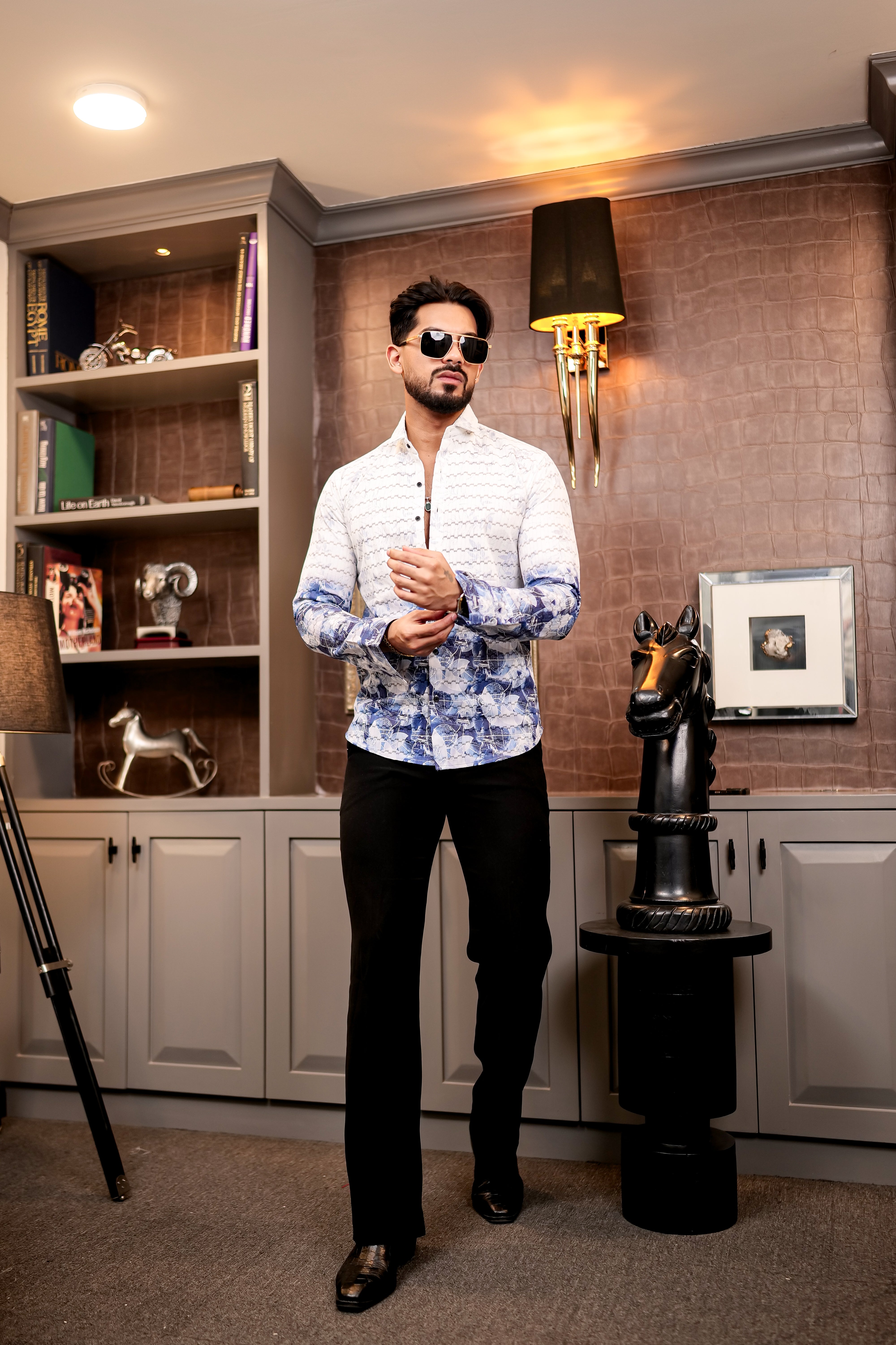 Fashion Casino Blue Premium Cotton Shirt