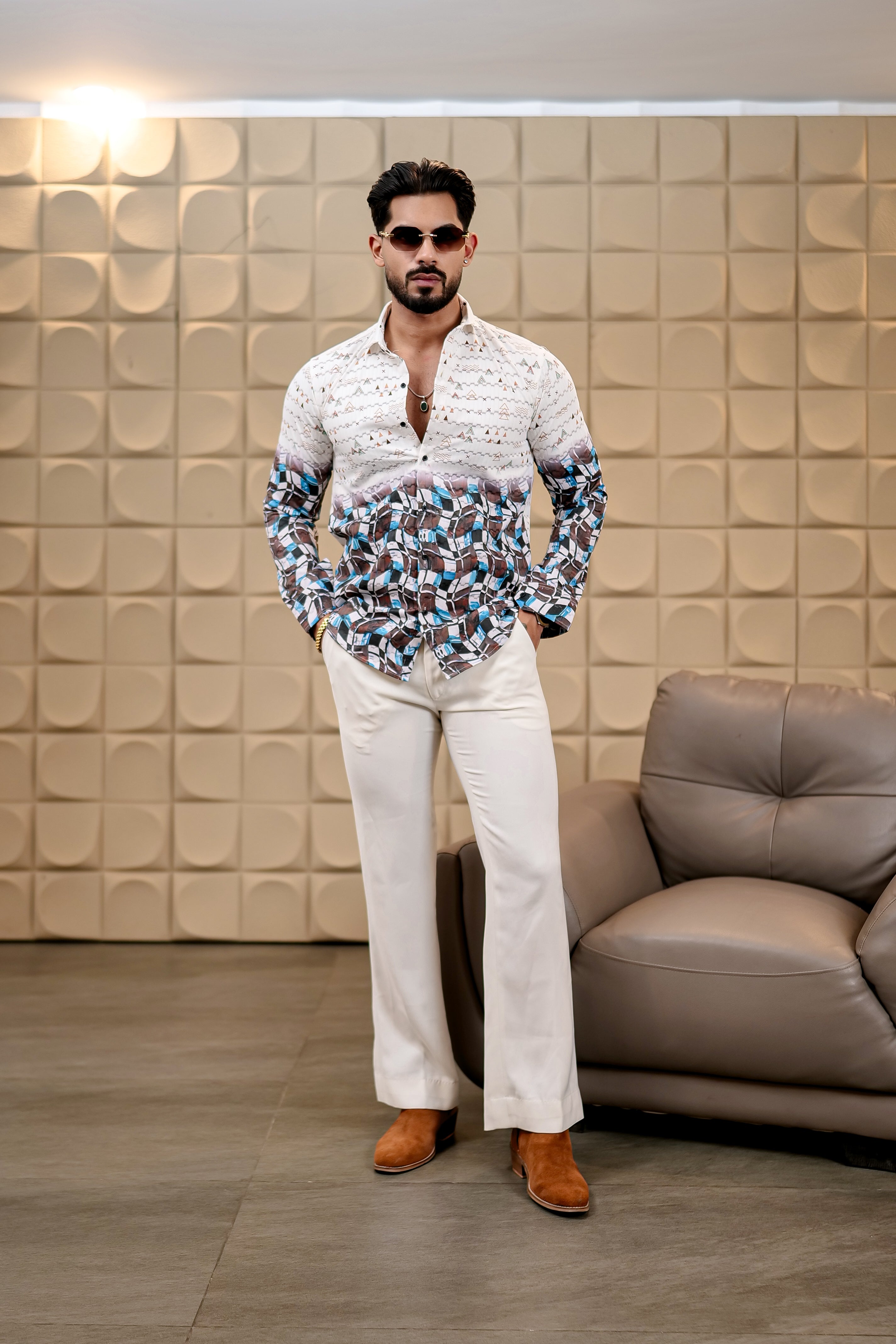 Fashion Casino Navy Imported Premium Cotton Shirt