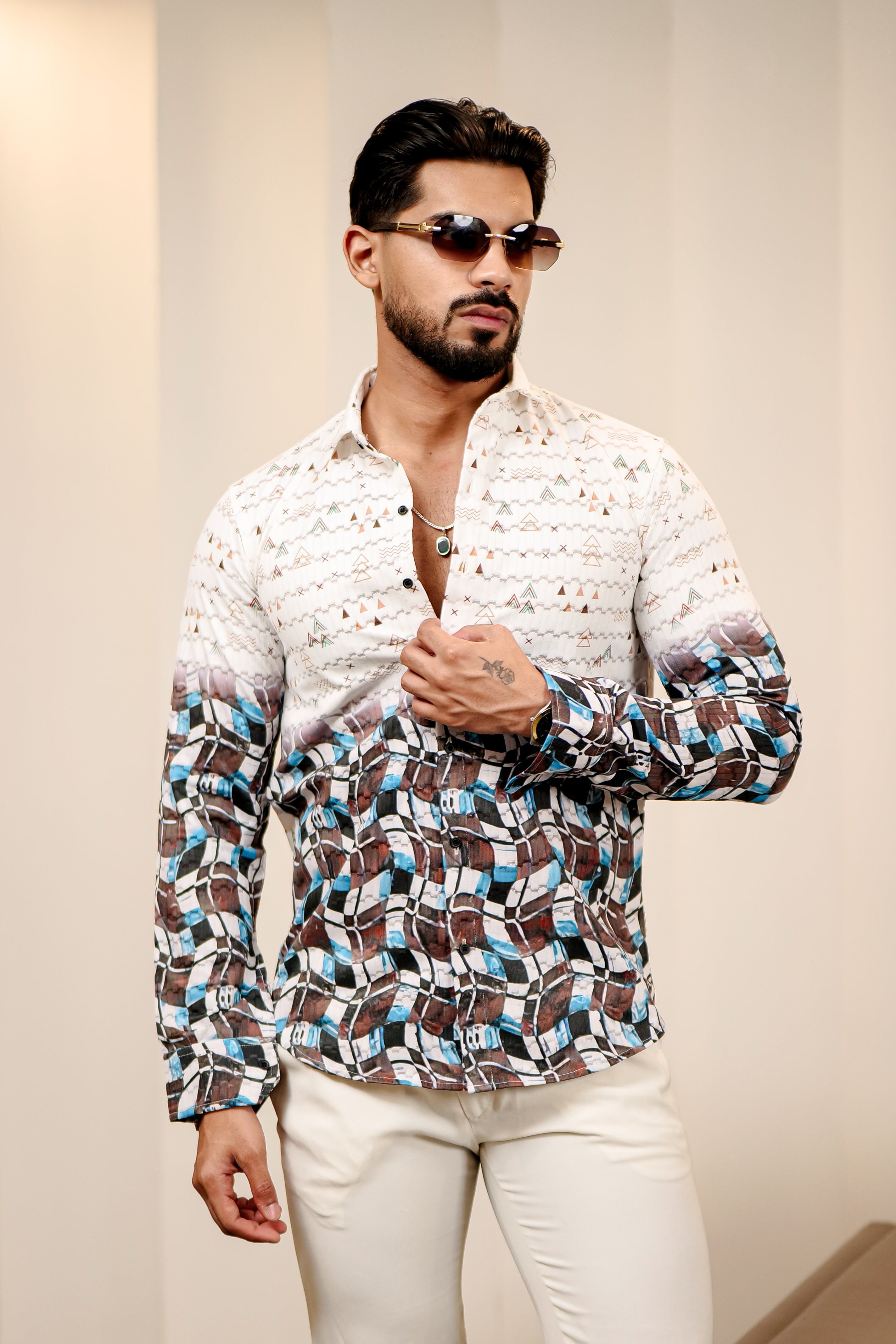 Fashion Casino Navy Imported Premium Cotton Shirt