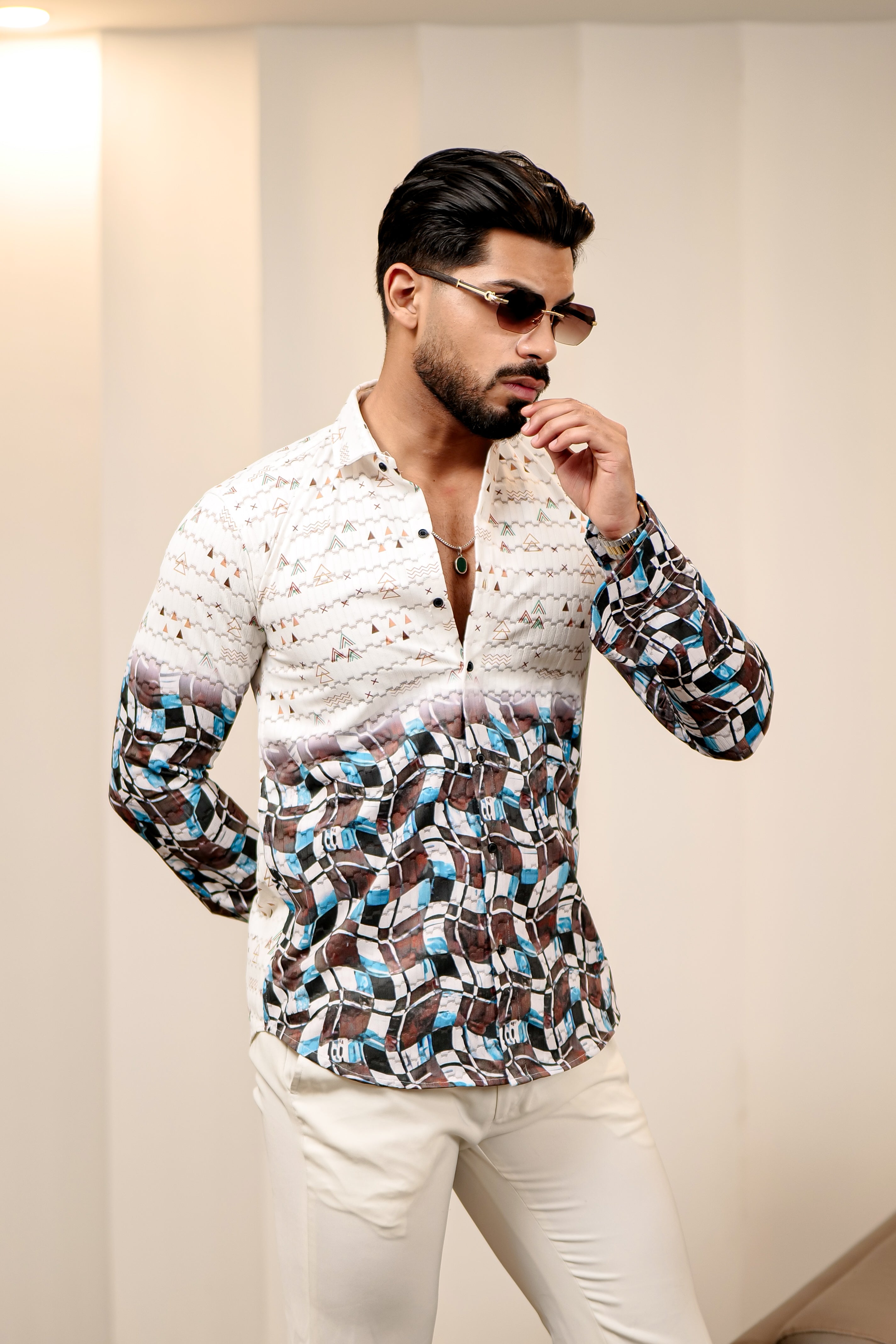 Fashion Casino Navy Imported Premium Cotton Shirt