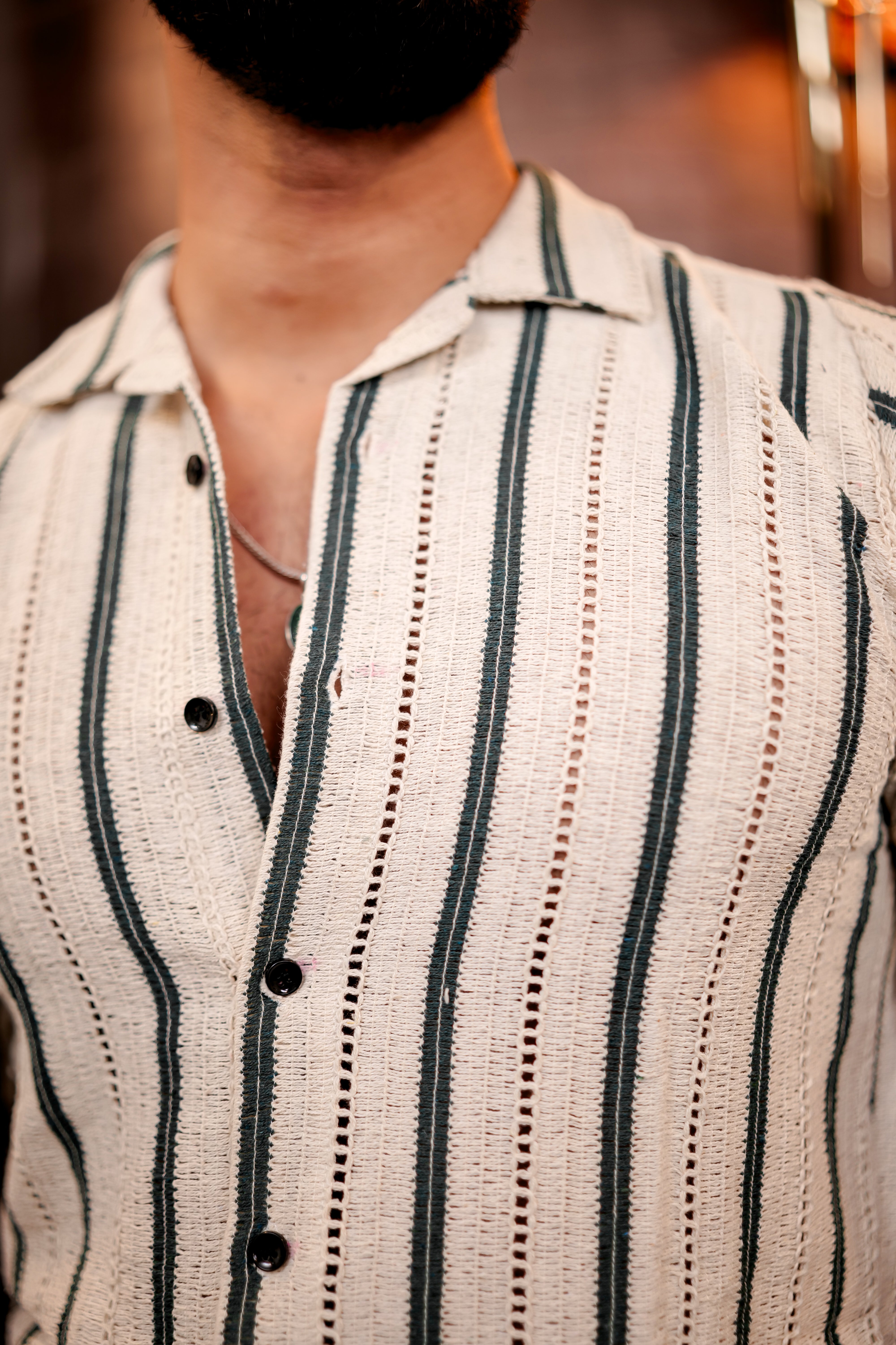 Fashion Casino Green Lined Cotton Shirt