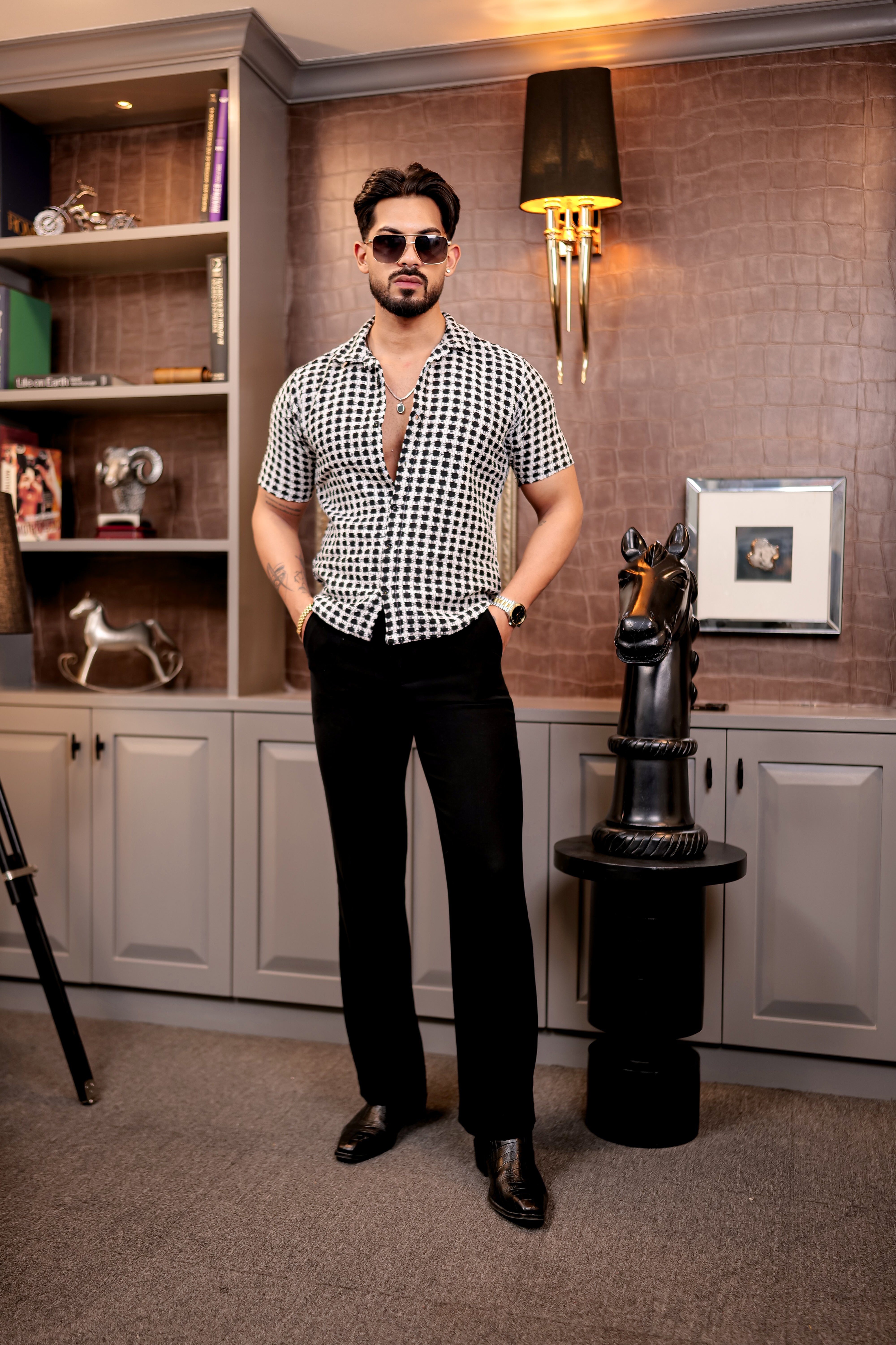 Fashion Casino Black Imported Premium Cotton Shirt