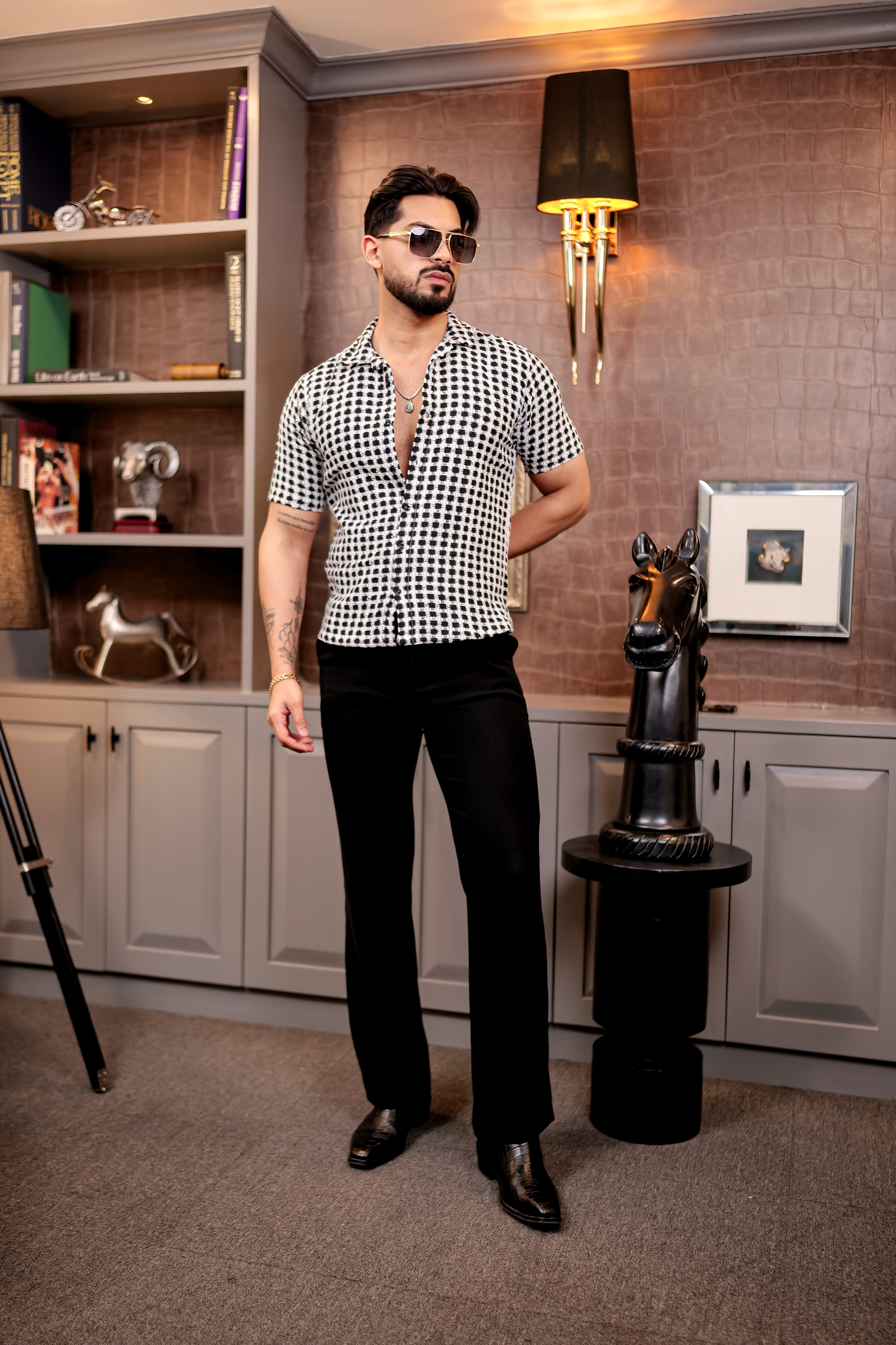 Fashion Casino Black Imported Premium Cotton Shirt