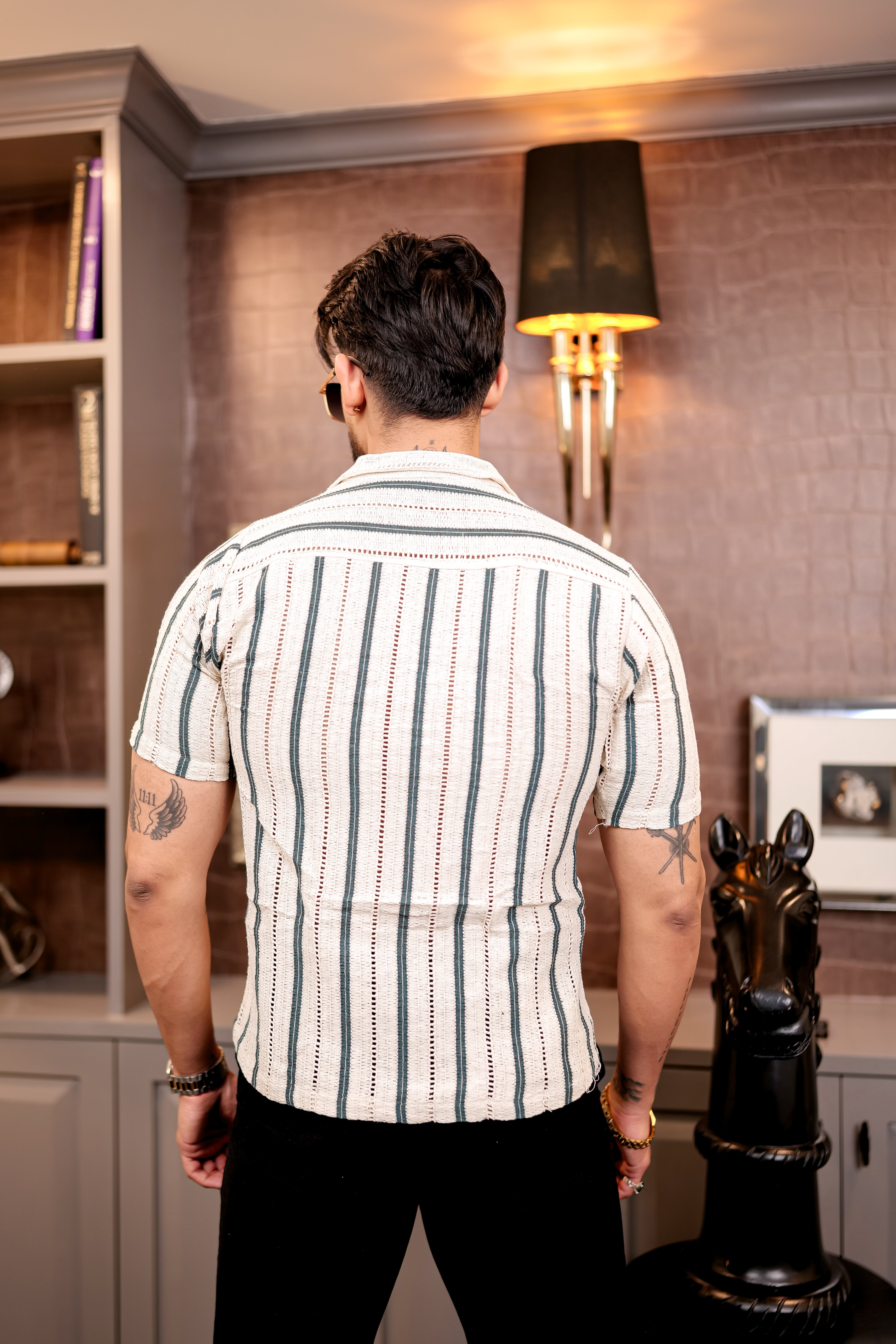Fashion Casino Green Lined Cotton Shirt