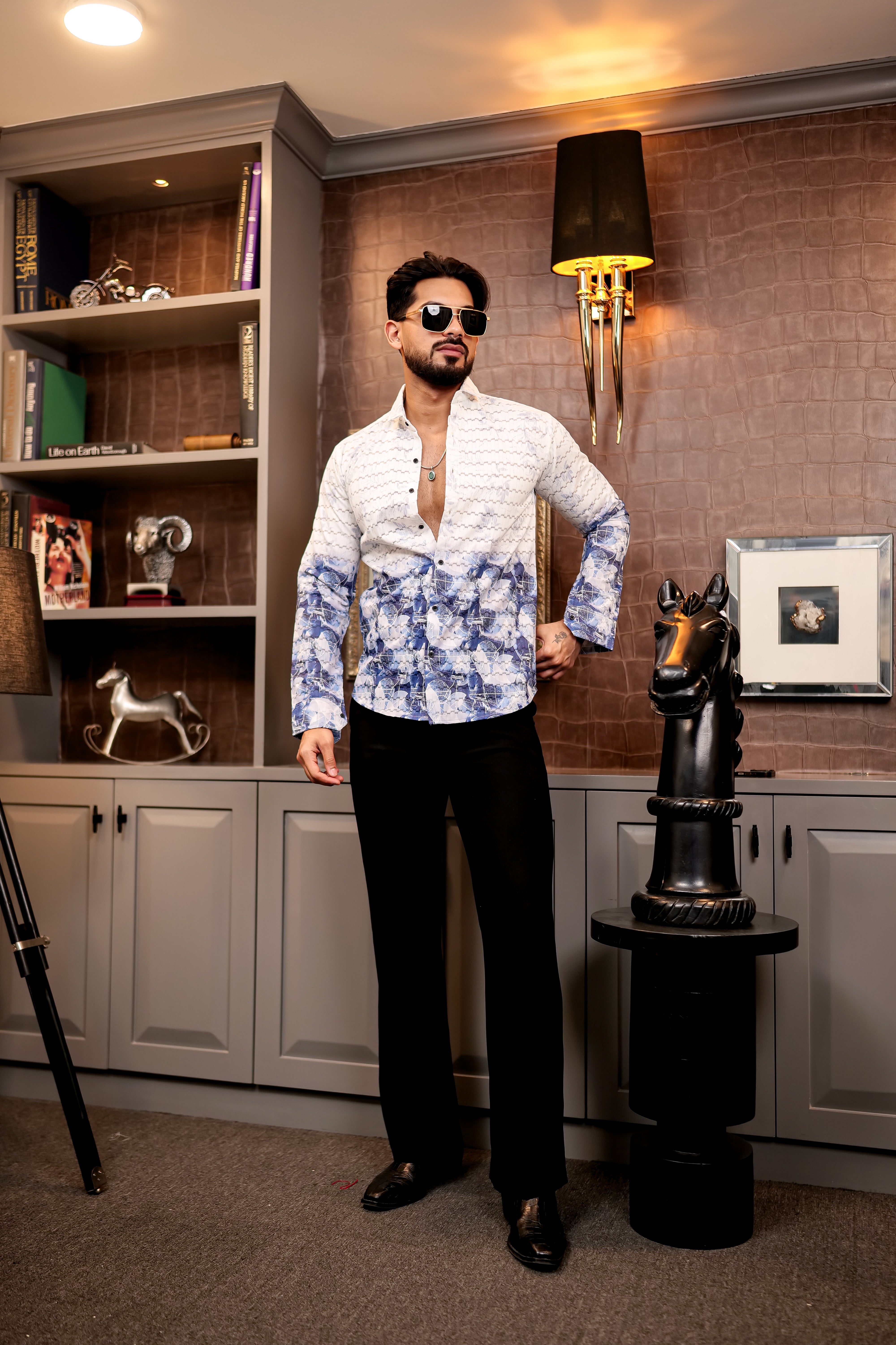 Fashion Casino Blue Premium Cotton Shirt