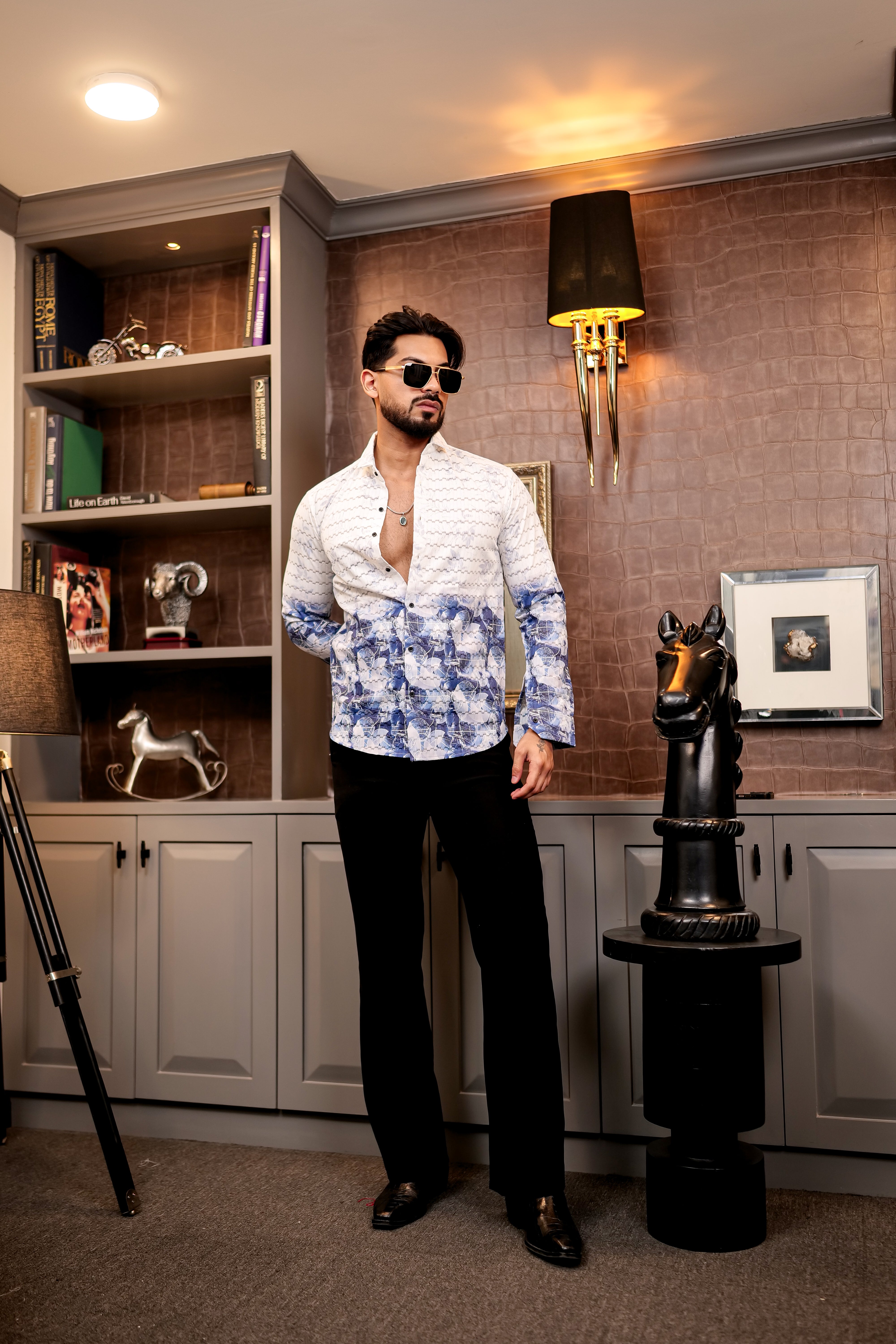 Fashion Casino Blue Premium Cotton Shirt
