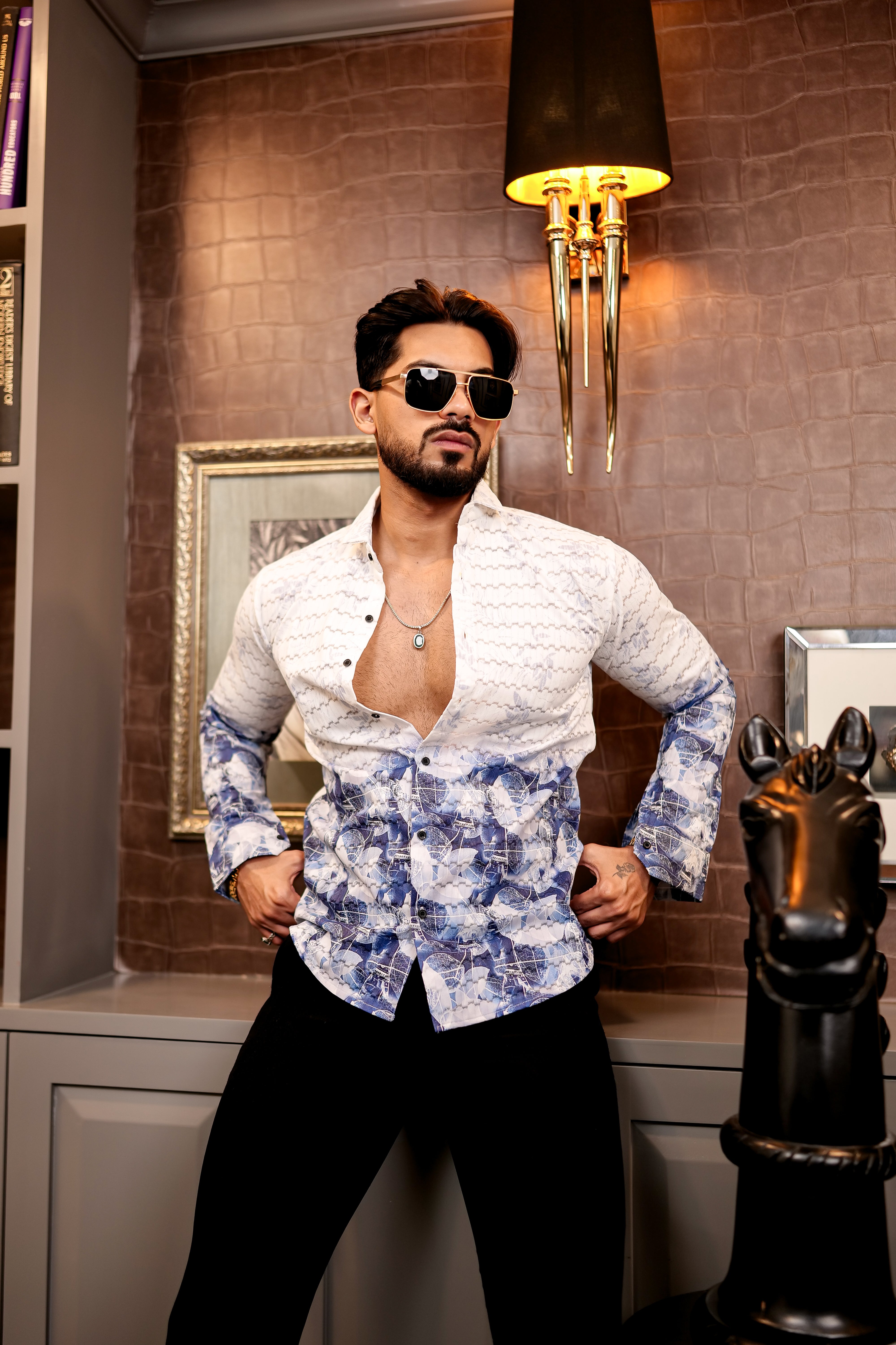 Fashion Casino Blue Premium Cotton Shirt