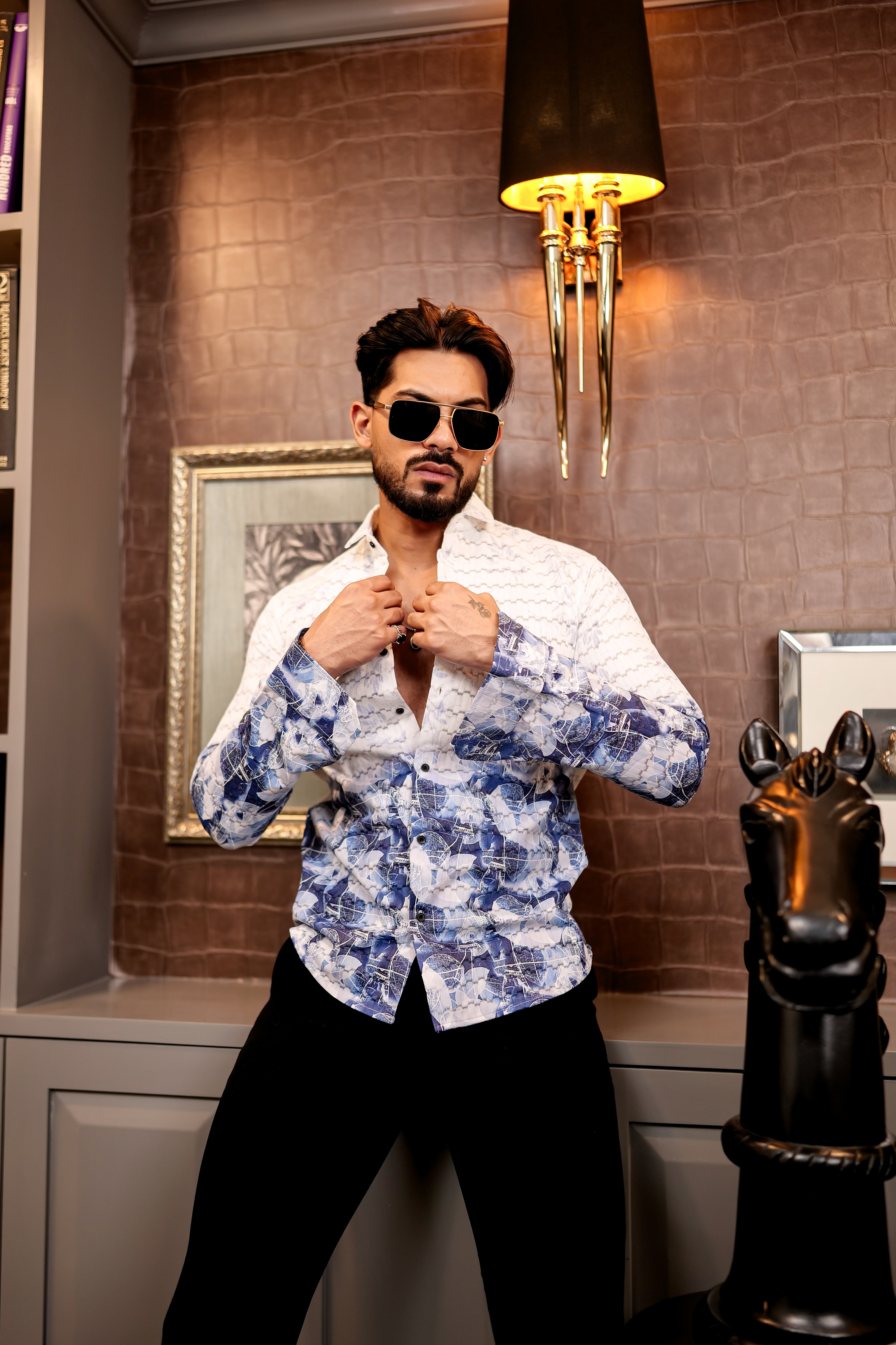 Fashion Casino Blue Premium Cotton Shirt