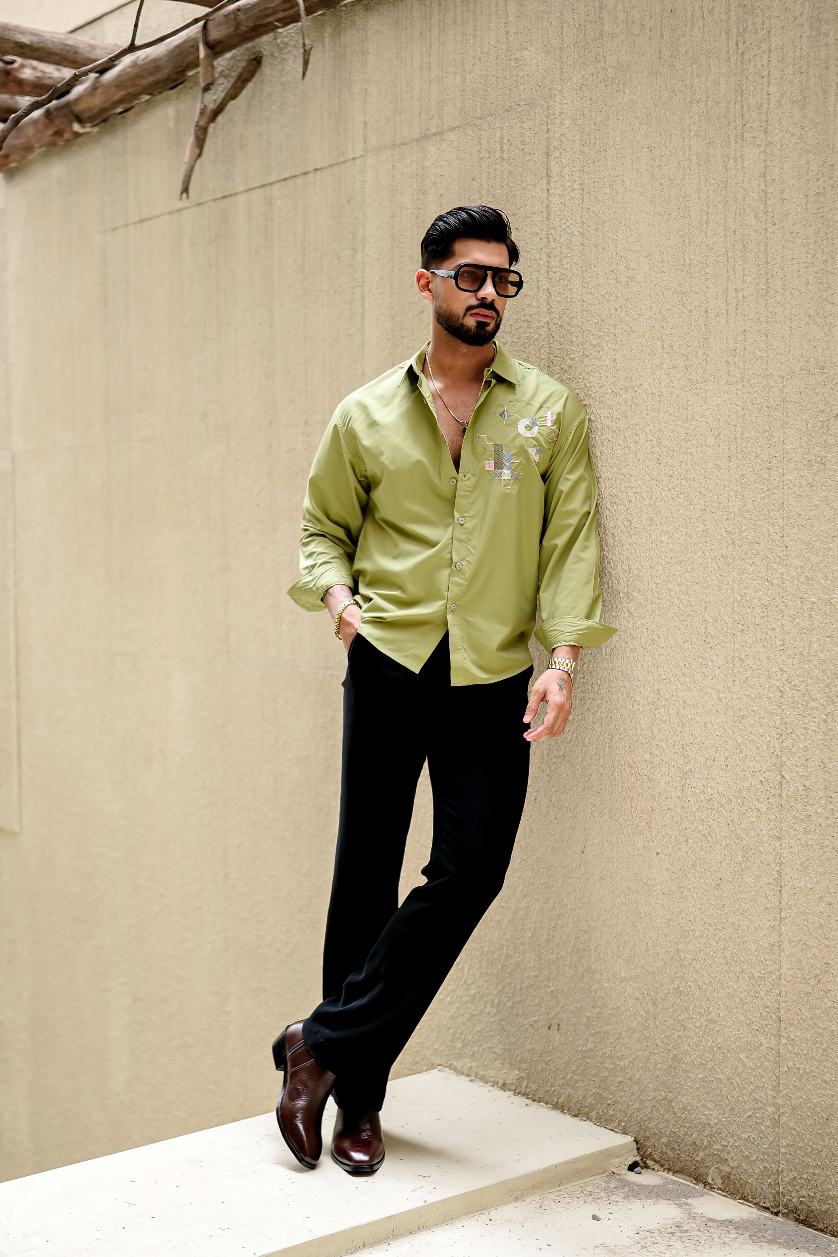 Fashion Casino Embroidery Perrot Premium Cotton Shirt