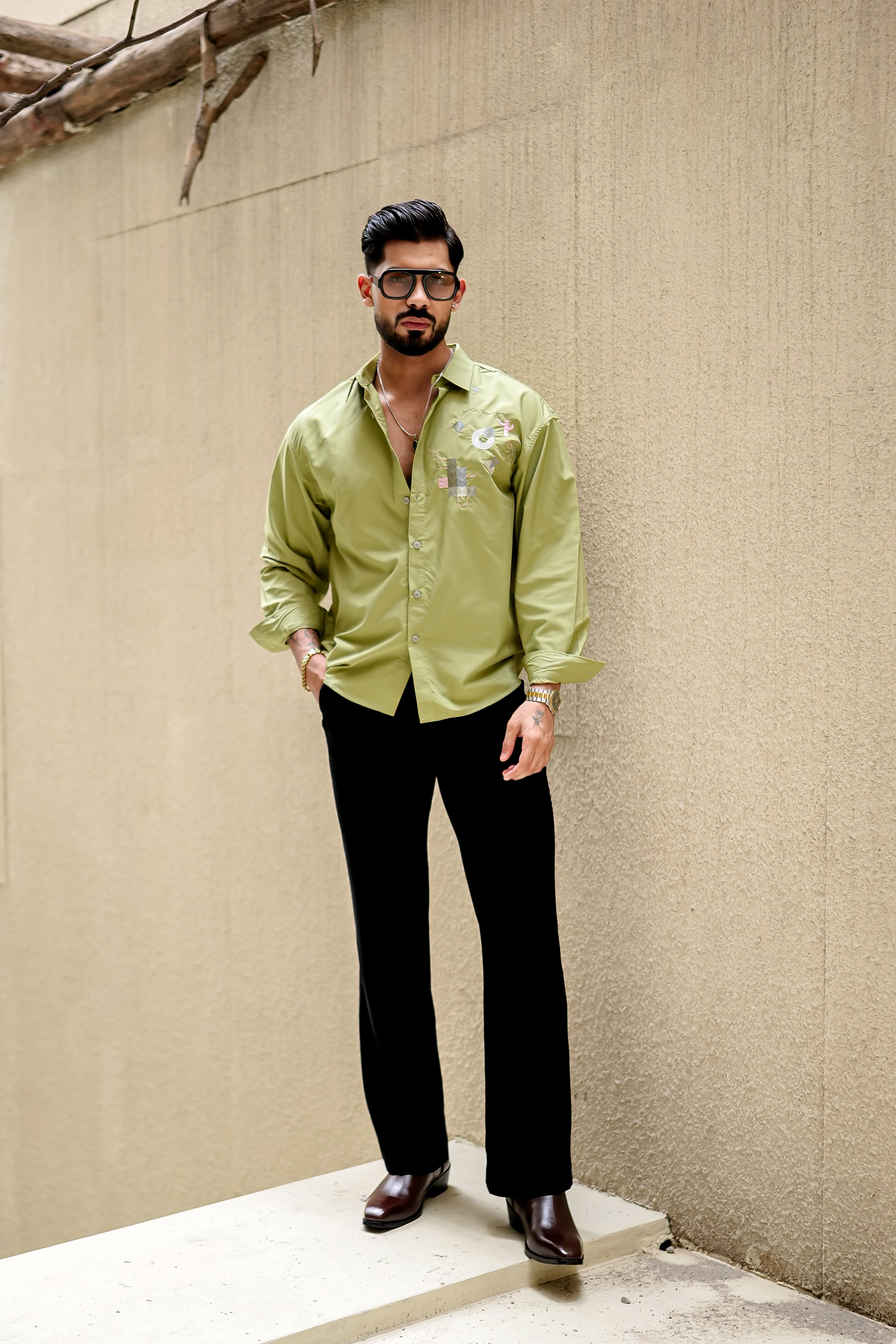 Fashion Casino Embroidery Perrot Premium Cotton Shirt