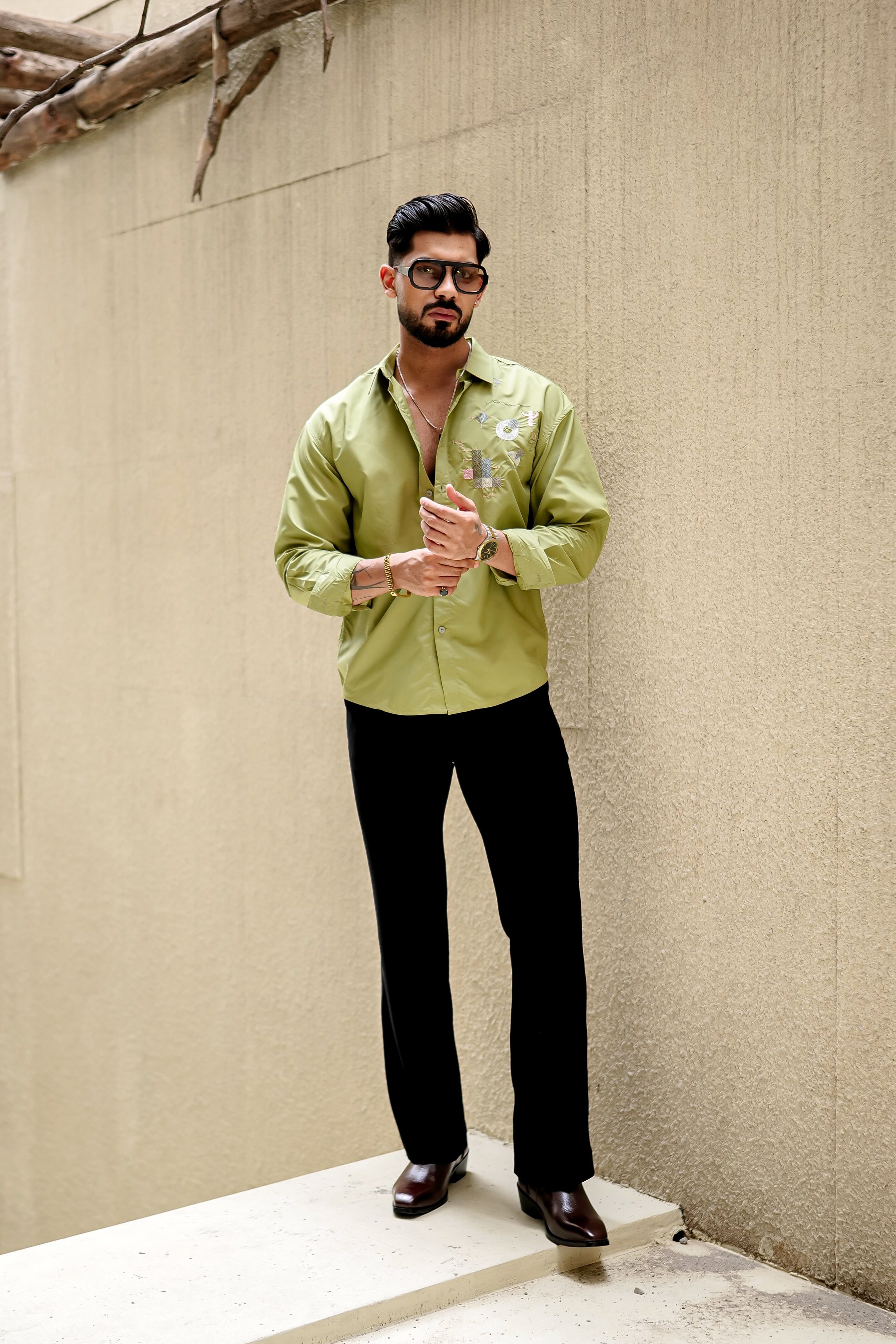 Fashion Casino Embroidery Perrot Premium Cotton Shirt