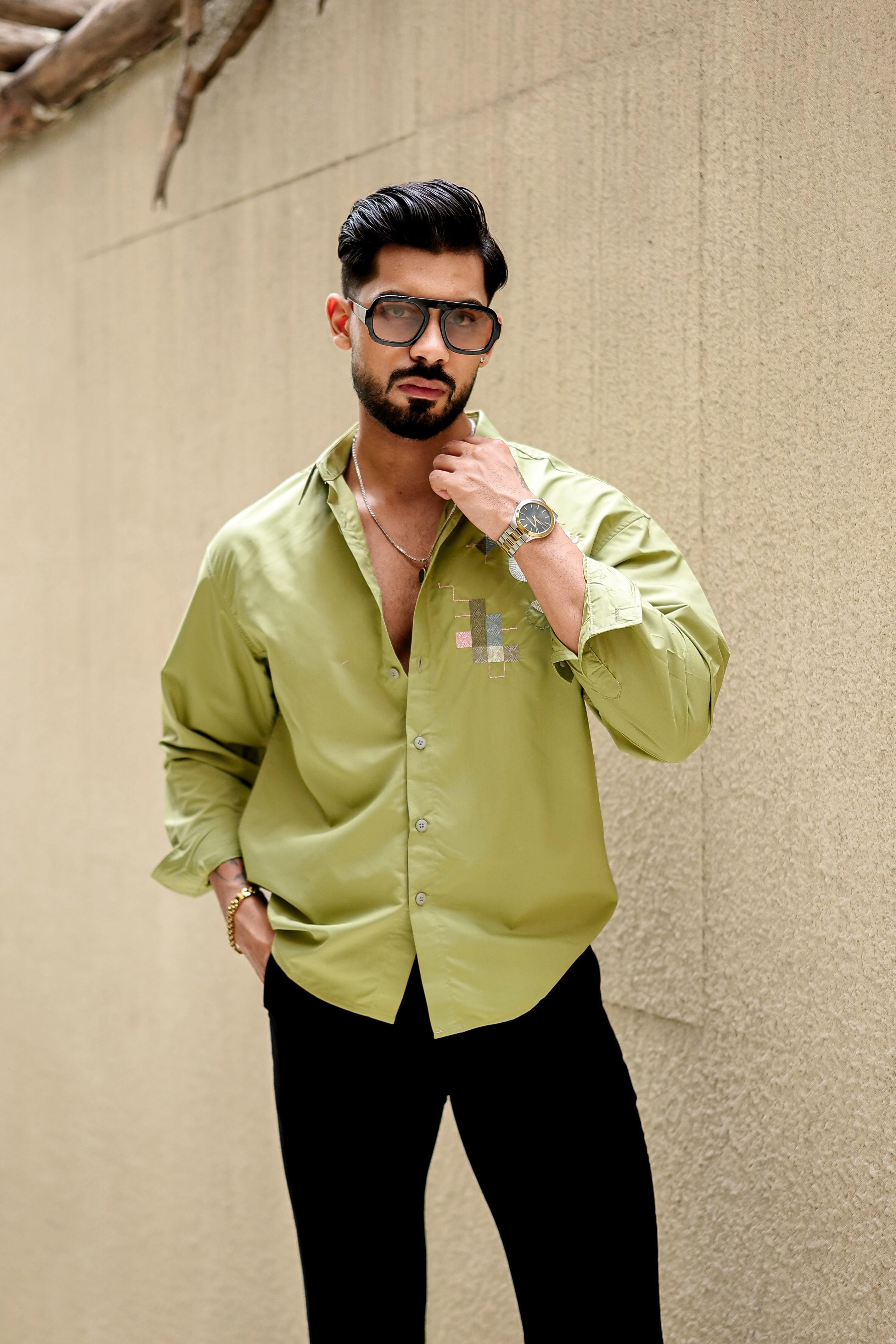 Fashion Casino Embroidery Perrot Premium Cotton Shirt